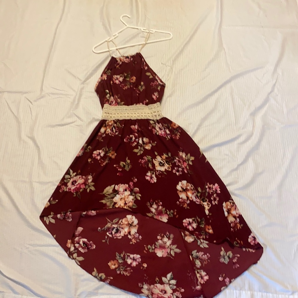 Maroon Floral Dress